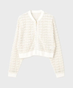 GRACE CONTINENTAL フリンジニットzipカーディガン