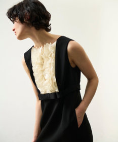 GRACE CONTINENTAL シアーラッフルロングドレス