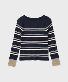 GRACE CONTINENTAL ラメボーダーニットトップ