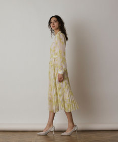 GRACE CONTINENTAL フラワープリントプリーツワンピース