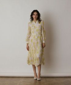 GRACE CONTINENTAL フラワープリントプリーツワンピース