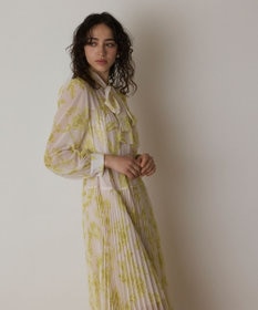 GRACE CONTINENTAL フラワープリントプリーツワンピース