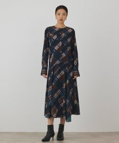 GRACE CONTINENTAL チェックプリントロングワンピース