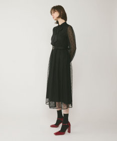 GRACE CONTINENTAL ビーズ刺繍ドットドレス