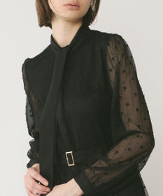 GRACE CONTINENTAL ビーズ刺繍ドットドレス