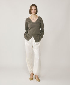 GRACE CONTINENTAL ウールVネックニットトップ