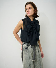 GRACE CONTINENTAL シアーボウタイノースリーブ