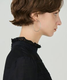 GRACE CONTINENTAL ラインデザインフープピアス シルバー