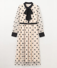 GRACE CONTINENTAL ラメドット刺繍ドレス