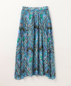 GRACE CONTINENTAL シフォンプリントギャザースカート