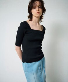 GRACE CONTINENTAL スクエアーネックトップ ブラック