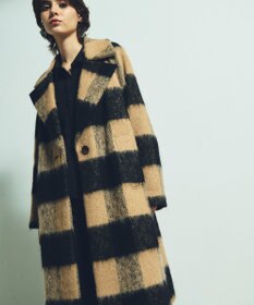 GRACE CONTINENTAL シャギーチェックチェスターコート