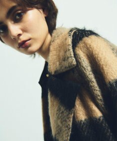 GRACE CONTINENTAL シャギーチェックチェスターコート