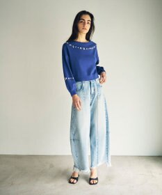 GRACE CONTINENTAL マルチビジューニットトップ