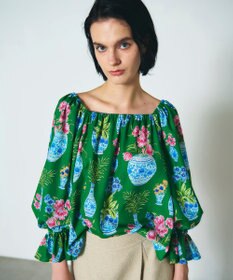 GRACE CONTINENTAL フラワーベースプリントトップ