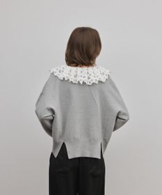 GRACE CONTINENTAL レースカラーニットトップ