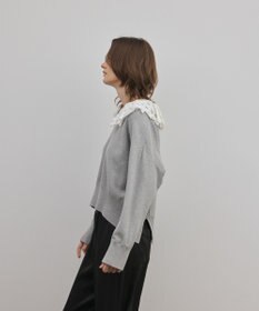 GRACE CONTINENTAL レースカラーニットトップ