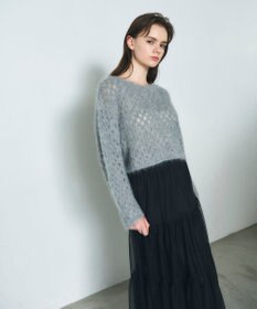 GRACE CONTINENTAL アルパカメッシュニットトップ