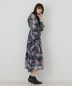 GRACE CONTINENTAL ローズプリントフレアワンピース