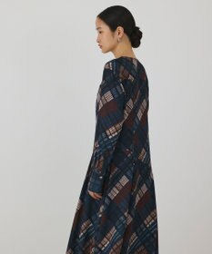 GRACE CONTINENTAL チェックプリントロングワンピース