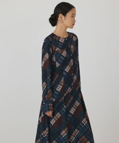 GRACE CONTINENTAL チェックプリントロングワンピース