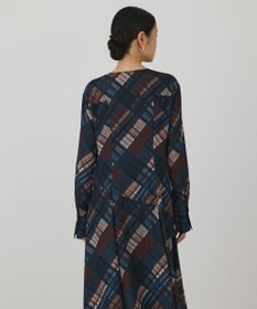 GRACE CONTINENTAL チェックプリントロングワンピース