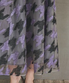 GRACE CONTINENTAL 千鳥刺繍チュールスカート
