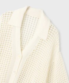 GRACE CONTINENTAL メッシュスキッパーニットカーディガン