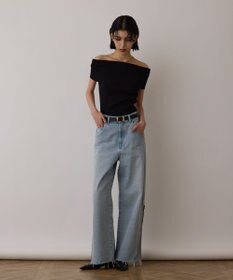 GRACE CONTINENTAL オフショルリブニットトップ