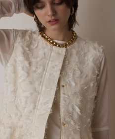 GRACE CONTINENTAL カットジャガードジレ