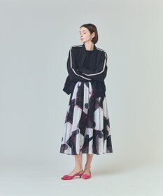 GRACE CONTINENTAL ペイントシアースカート ブラック