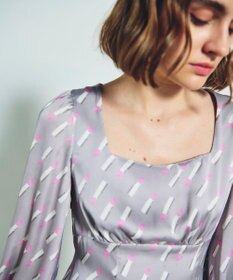 GRACE CONTINENTAL バックシャンリップドレス