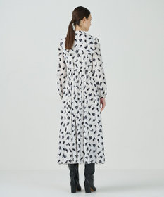 GRACE CONTINENTAL キャットプリントフライヨークワンピース