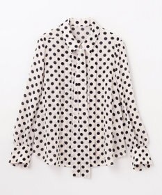 GRACE CONTINENTAL ドットプリントボウタイブラウス