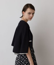 GRACE CONTINENTAL バイカラースリットニットカーディガン