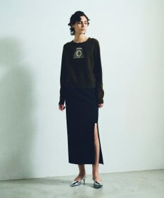 GRACE CONTINENTAL エンブレム刺繍ニットトップ