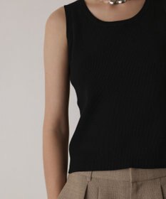 GRACE CONTINENTAL Uネックリブニットトップ