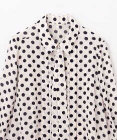 GRACE CONTINENTAL ドットプリントボウタイブラウス