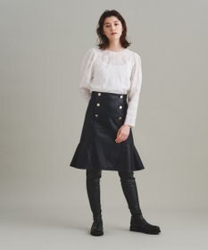 ダイアグラム グレースコンチネンタル　袖刺繍ニットトップ　美品 GRACE CONTINENTAL ニット セーター エンブレム刺繍ニットトップ