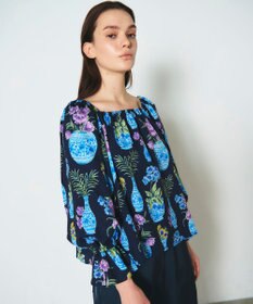 GRACE CONTINENTAL フラワーベースプリントトップ