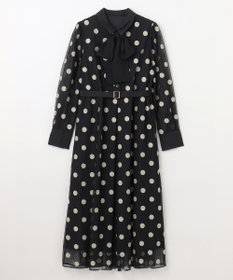 GRACE CONTINENTAL ラメドット刺繍ドレス