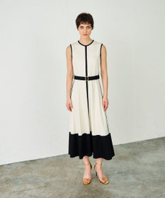 GRACE CONTINENTAL 配色ポンチフレアワンピース