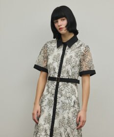 GRACE CONTINENTAL フラワーコード刺繍ワンピース