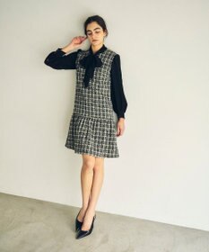 GRACE CONTINENTAL ツイードコンビワンピース