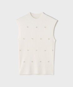 GRACE CONTINENTAL ビジューリブニットトップ
