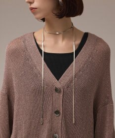 GRACE CONTINENTAL ラメルーズニットカーディガン ベージュ