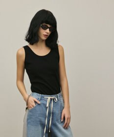 GRACE CONTINENTAL テレコノースリーブトップ