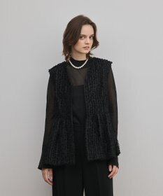 GRACE CONTINENTAL カットジャガードペプラムジレ