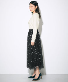 GRACE CONTINENTAL ブーツプリントチュールスカート