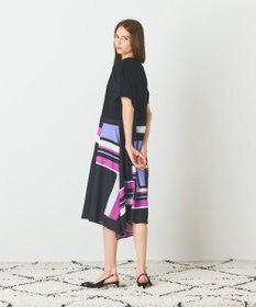 GRACE CONTINENTAL プリントコンビカットワンピース